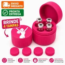 Porta Ampolas 4 Unidades | Estojo Organizador Compacto para Transporte e Armazenamento