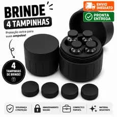 Porta Ampolas 4 Unidades | Estojo Organizador Compacto para Transporte e Armazenamento cor Preto