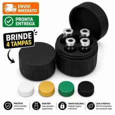 Porta Ampolas 4 Unidades | Estojo Organizador Compacto para Transporte e Armazenamento cor preto escuro
