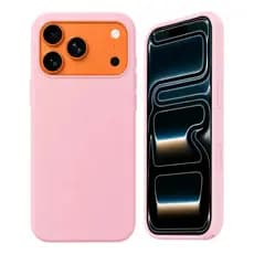 Capa Capinha Case Para iPhone 17 Pro Max Silicone Premium + Rosa - Chiclete Lisa