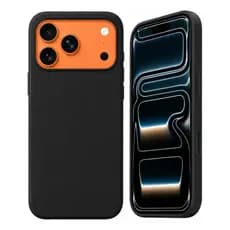 Capa Capinha Case Para iPhone 17 Pro Max Silicone Premium + Preto Lisa