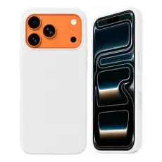 Capa Capinha Case Para iPhone 17 Pro Max Silicone Premium + Branco Lisa