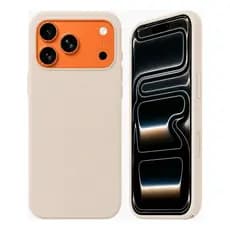 Capa Capinha Case Para iPhone 17 Pro Max Silicone Premium + Marrom - Claro Lisa