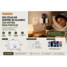 Suporte para Celular e Controle Remoto - Instalação Sem Furar, Adesivo Resistente, Preto, 1 Pc