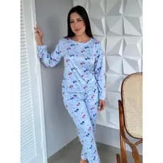 Pijama Longo Feminino Suede Premium Inverno – Confortável, Estampado | P M G GG