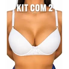 Kit 2 sutiã Tradicional Com Bojo Com Aro P M G GG Confortável