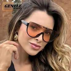 (GENTLE MOSCOT) Óculos De Sol Unissex Europeu Americano Moderno Y2K Retrô Aviador Armação Grande Proteção UV Premium