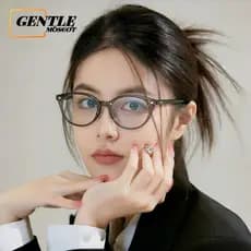 (GENTLE MOSCOT) Óculos Vintage Artsy Small Cat Eye Frame Mulher TR90 Leves E Anti-Luz Azul Para Mulheres , Uso Diário ,