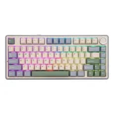 Teclado Mecânico Aula F75 Layout 75 RGB Hot Swappable Switch Ash Wood V3 Formato US