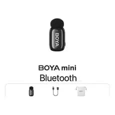 Microfone Sem Fio Boya 2.4ghz - Mini-bluetooth Preto