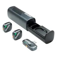 Microfone Sem Fio Godox Cube SL KIT 2 Usb C Lapela 2.4ghz