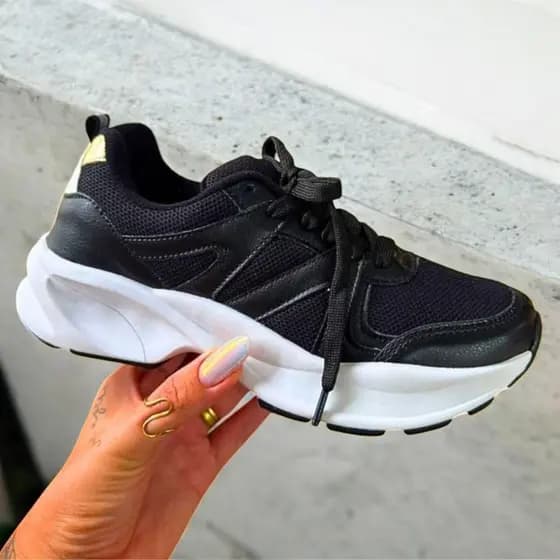Tenis Feminino Casual Confortável Blogueirinha Tenis Plataforma da Moda Lançamento 2025 Ondas