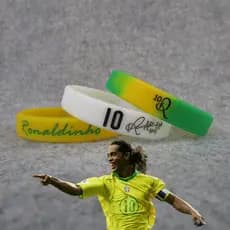 Pulseira De Silicone Trançado De Signature / Signature / Brasil No. 10 / Estrela / Ronaldinho