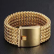 Pulseira De Aço Inoxidável Folheada A Ouro Homens 12/18/30MM Corrente Franco Curb Pulseiras E Mannen