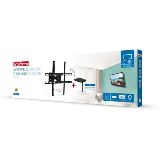 Suporte ARTICULADO TV LED, LCD, Plasma, 3D e Smart TV de 10” a 70” – Brasforma SBRP 430