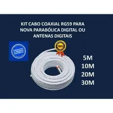 Kit Cabo Coaxial RG59 Para Nova Parabólica / Antena Digital SATHD