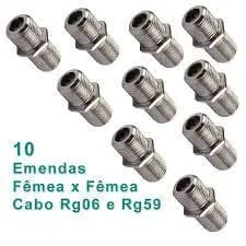 Kit 10 Emenda F para Cabo Coaxial RG59 e RG06