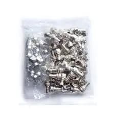 Conector RG59 Anilha Ilhos Anel p/ Cabo Coaxial c/ 100 Pcs