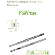 Corrediça Telescópica com Amortecedor 35 cm - Aço zincado TT35–Deslizamento Suave e Silencioso -FGV