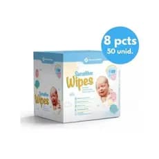 Lenço Umedecido Sem Fragrância Sensitive Wipes Member's Mark Pack Cx 8 Pacotes de 50 Unidades Cada
