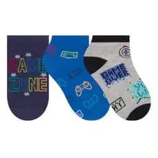 Meia Cano Curto3 Pares Video Game Menino 25-28 Selene
