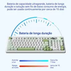 Bluetooth+2.4g+com Fio Rgb Teclado  Membrane Silencioso
