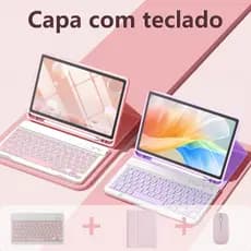 capa com teclado e mouse para Samsung Galaxy Tab A8 10.5inch, S8 Ultra 14,6inch, S6 lite 10,4inch