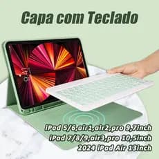 Capa com Teclado Para iPad 5 6 7 8 9 Geração, air1, air2, air3, air13, ipad pro 9,7 ou 10,5 inch