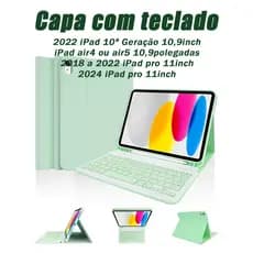 Capa com Teclado Para ipad 10 11 Geração, ipad air4 ou air5, 2018 a 2024 ipad pro 11polegadas
