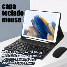 Capa com Teclado e mouse Para ipad 10 11 Geração, ipad air4 ou air5, 2018 a 2024 ipad pro 11inch