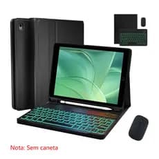 capa com teclado iluminado e mouse para Samsung Tab A7 A8 S6 lite S7 S8 S8 Ultra S7plus S8plus S7fe A9plus