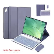 capa com teclado iluminado e mouse para iPad 5 6 7 8 9 Geração, ipad pro 9,7 10,5 12,9 13 inch, ipad air1 2 3. air13inch