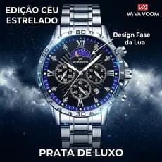 Relógio Masculino Executivo VAVA VOOM 2772 Cronômetro Fecho Borboleta Original Pronta Entrega