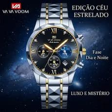 Relógio VAVA VOOM 2741 Original Masculino Vidro Facetado Data Cronômetro Presente Pronta Entrega