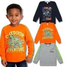 Kit Sortido 3 Camisetas Manga Longa Menino Juvenil Inverno Masculino