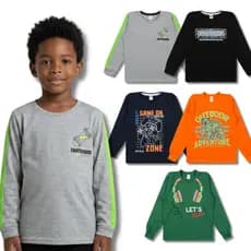 Kit Camiseta Manga Longa Sortido Masculino Juvenil - Menino Inverno Blusa Manga Comprida