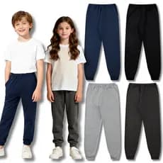 Kit 3 Calças Moletom Lisa Juvenil Unissex Menino e Menina - Calça Peluciada Inverno Escolar