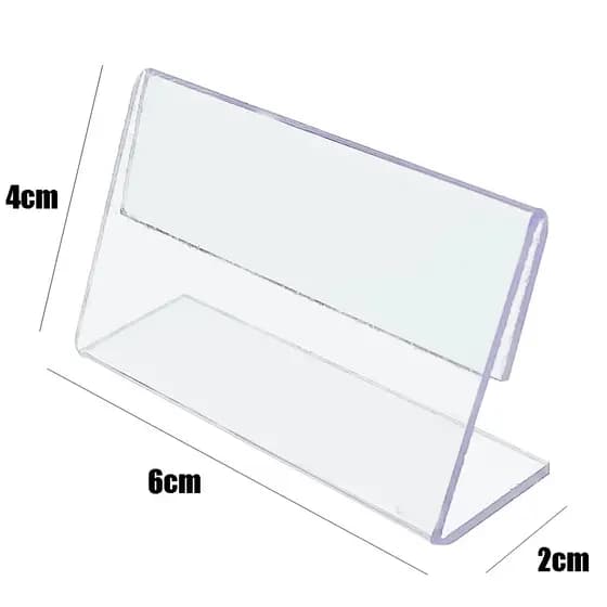 Porta Etiqueta Display Acrílico Cristal 2mm Kit 50 Un 6x4