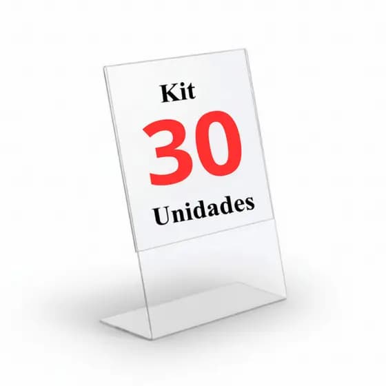 kit 30 Unidades Display Expositor Placa Pix Cristal L A6 10x15cm