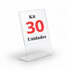kit 30 Unidades Display Expositor Placa Pix Cristal L A6 10x15cm