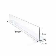 Kit Cantoneiras Prateleiras Gôndolas 50x5 cm Cristal Transparente