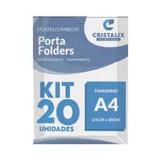 Kit Porta Folha A4 Display de Parede Com Fita Dupla Face