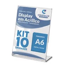 Kit Display Expositor A6 Mesa Balcão 10x15 QR Code Placa Pix