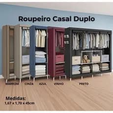 Arara Guarda Roupa Dobrável Grande Armário Organizador Multiuso Roupeiro Cabideiro Sapateira Closet top