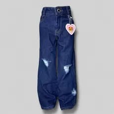 Wide Leg Escura Rasgado Destroyed Adolescente Criança - Conforto e Estilo