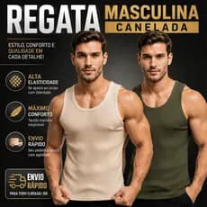 Regata Canelada Masculina Americana Camiseta Básica Modelo Americano Camisa Academia