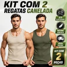 Kit 2 Regata Canelada Masculina Americana Camiseta Básica Modelo Americano Camisa Academia