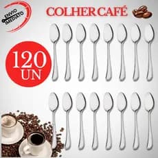 Kit 120 Colher De Café Jogo Elegante Café da Manha Cafezinho Pousado Buffet Hotel Restaurtante