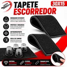 Tapete Escorredor Louça Silicone 15x30 Pia Preparo De Drinks Louça Antiderrapante Barbearia Salão