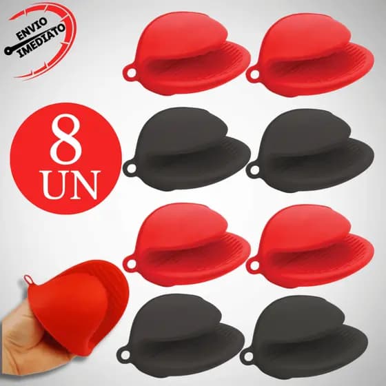 Kit Luva Térmica Luva Bico de Pato Pegador de Silicone Luvas Termica Cozinha Forno Fogão Panela